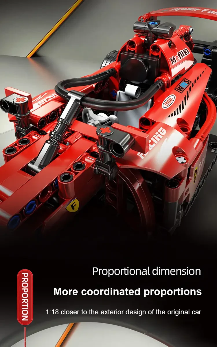 Deluxe Building Block Sports Car Toy - Engaging DIY Kit for Little Engineers - Fosters Creativity, High-Quality, Perfect Gift for Holidays & Celebrations
