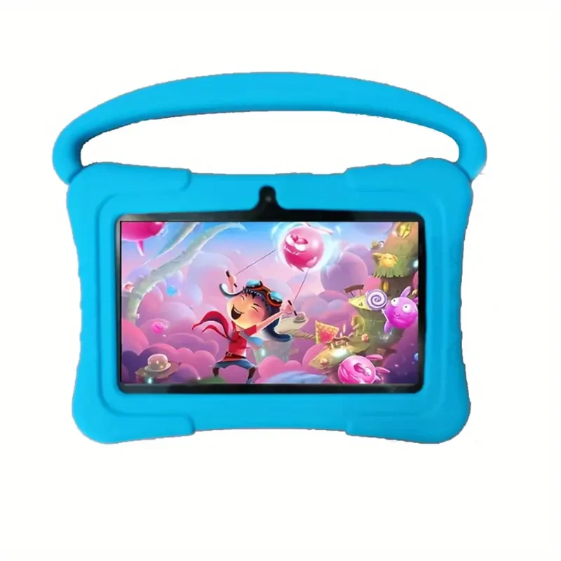 Learning Tablets, 32GB RAM 2GB RAM Android System Tablet With 2.4G WiFi, GMS, Eye Protection Screen, Parental Control, Education APP, Dual Camera, Shockproof Case, Games Halloween, Christmas Gift