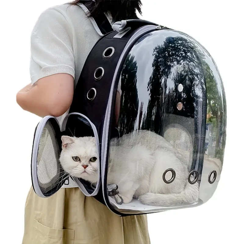 Breathable Transparent Space Capsule Cat Backpack - Durable Acrylic Pet Carrier