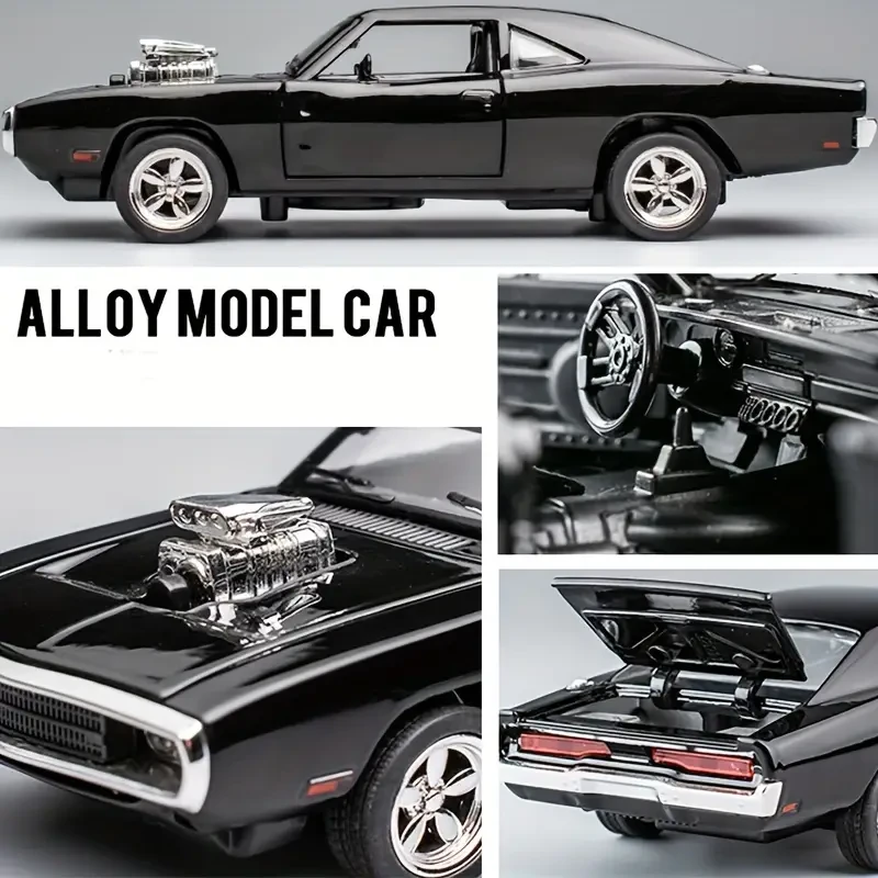 1:32 Scale Classic Alloy Die-Cast Model Car with Opening Doors, Sound & Light Effects