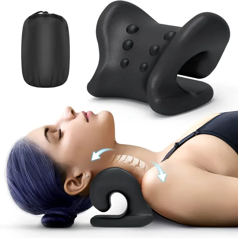 Ergonomic Neck Stretcher for Pain Relief - Cervical Traction and Spinal Correction Pillow