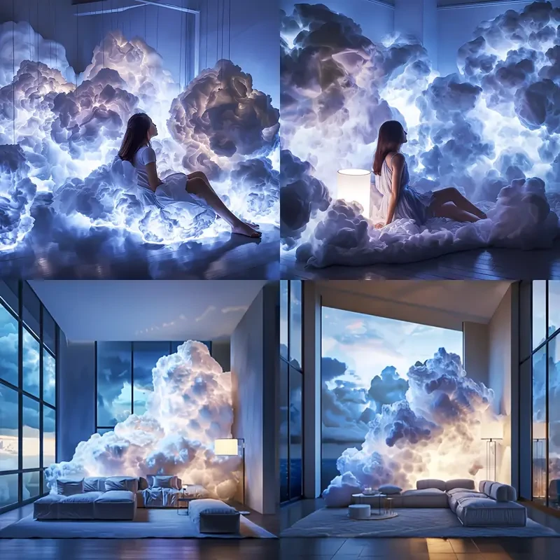 7.0 Meter DIY Thunder Cloud LED Light - USB Powered, App & Remote Control