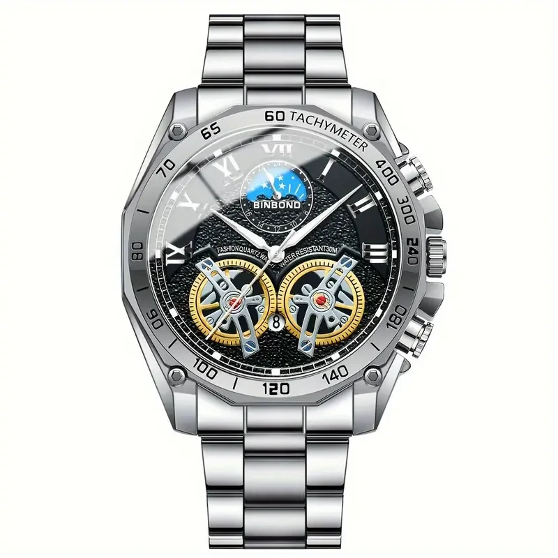 Men's Luxury Double Tourbillon Hollow Quartz Watch