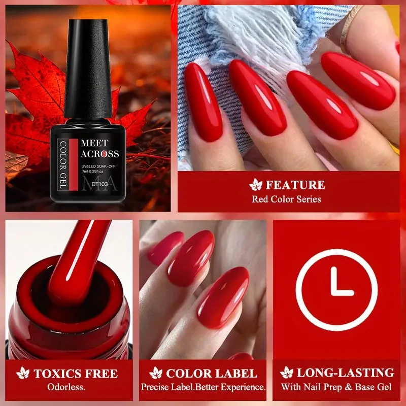Red Series Gel Nail Polish, Spring Summer Wine