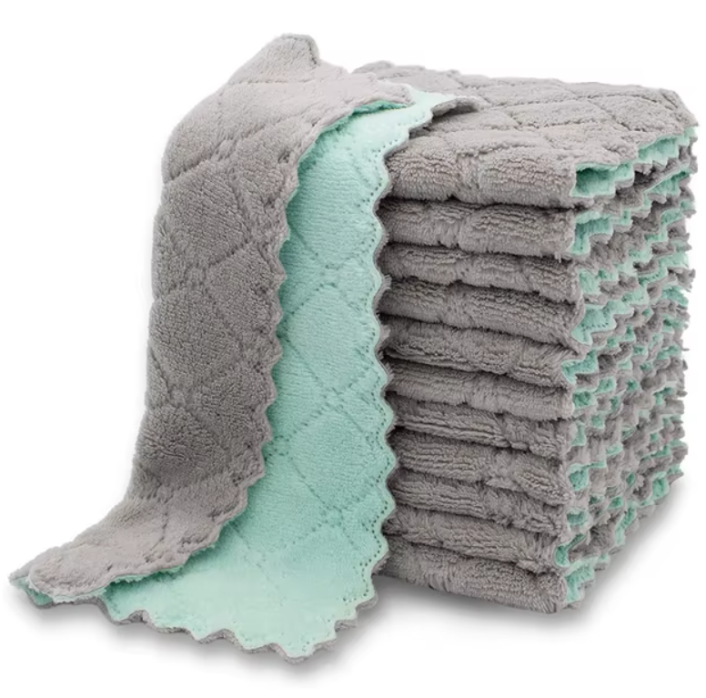 LMETJMA 10pcs Kitchen Cloth Dish Towels