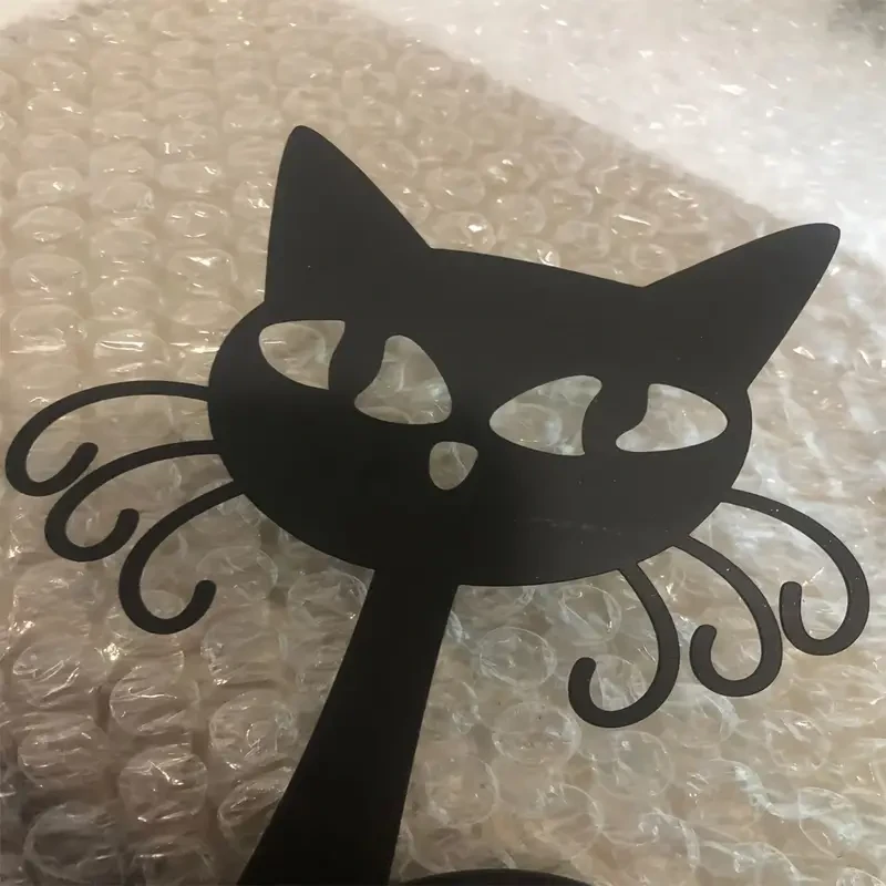 1pc Whimsical Black Metal Cat Candle Holder
