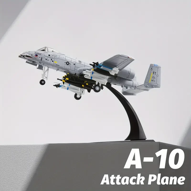 1pc A-10 Thunderbolt II Attack Plane Model - Die-Cast & Plastic, Intricately Detailed Collectible, Authentic Military Replica with Display Stand, Perfect Gift for Aviation Enthusiasts