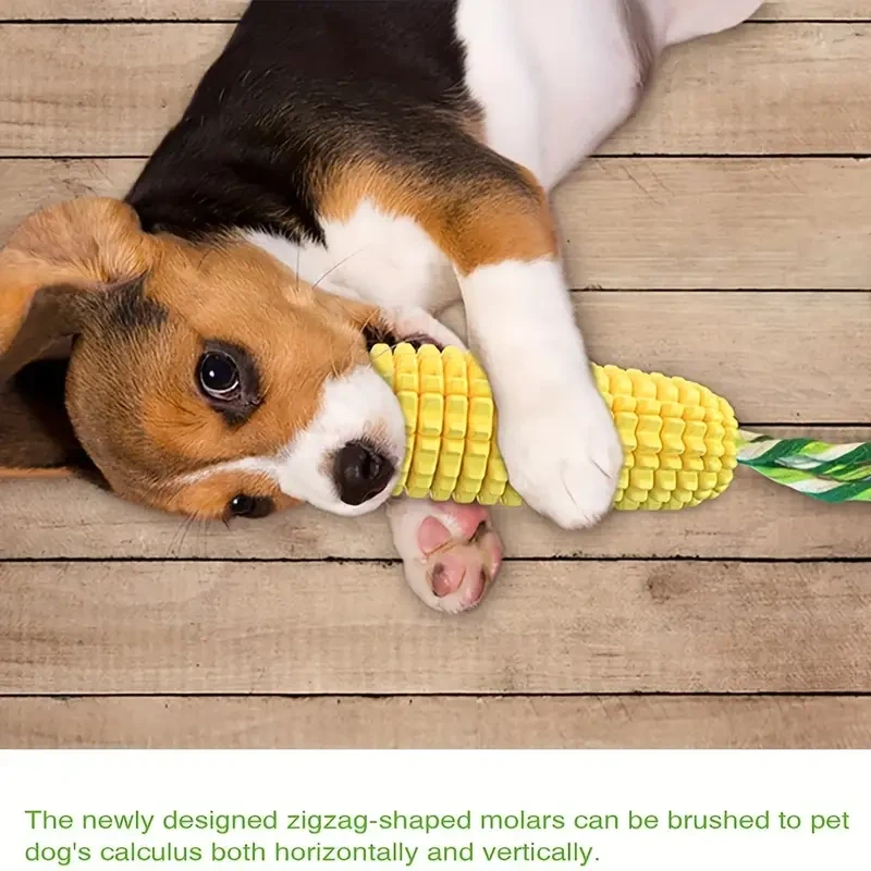 Dog Chew Toys for Aggressive Chewers - Tough Durable Squeaky Interactive Corn Stick Toy for Small and Large Breeds