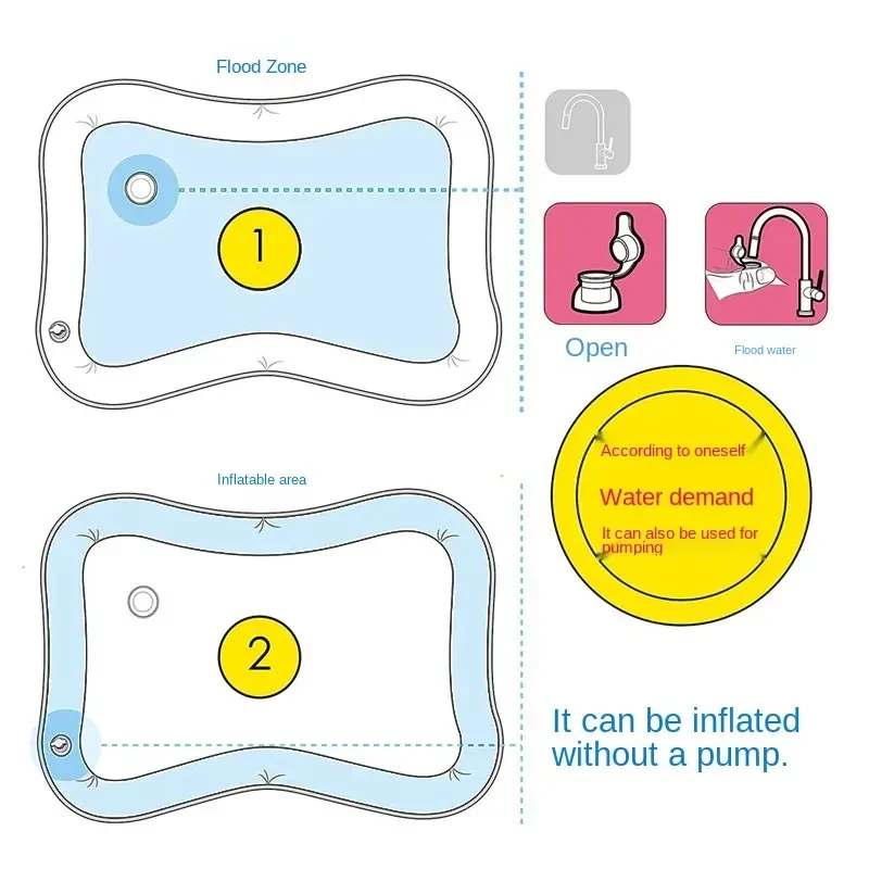 Water Play Mat - Fun Activity Play Cushion for Kids