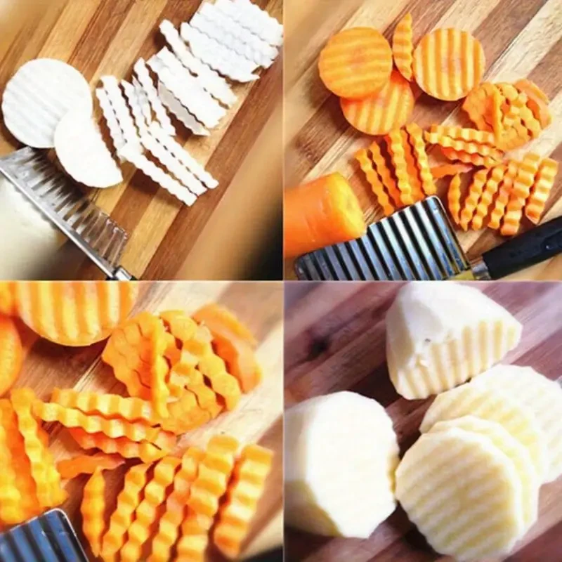 Potato Crinkle Cut Knife - Wavy Slicer for Vegetables