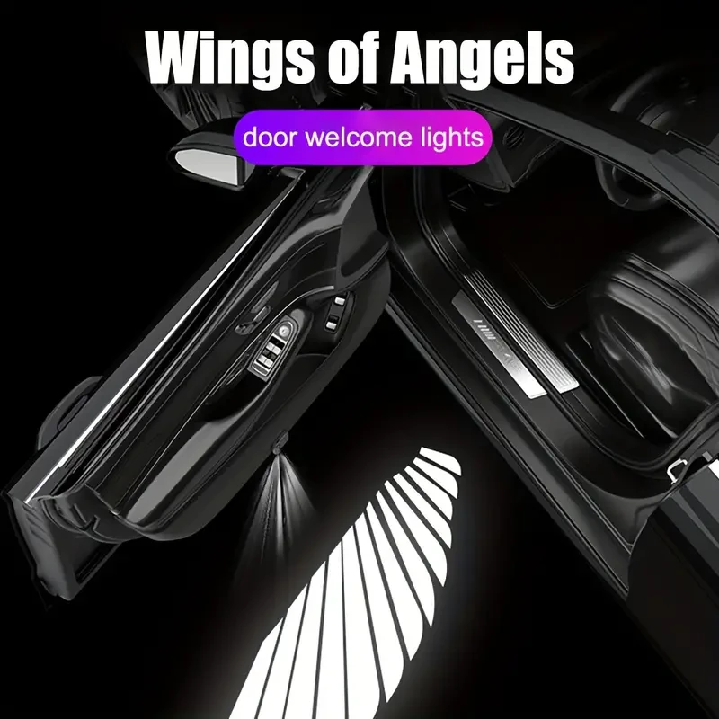 Smart Wireless Car Door Logo Projector - HD Laser Welcome Lamp with Angel Wings
