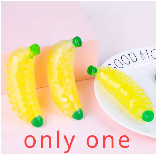 Super Stretchy Banana Simulation Banana Pull Knead Sand Filled with fun Vent Decompressing Toy for Kids & Adults Hand Therapy