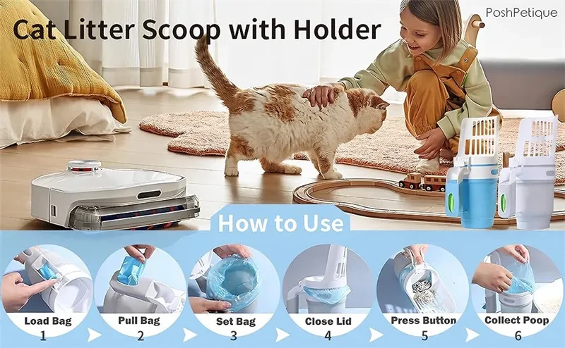 Widen Cat Litter Shovel Scoop with Refill Bag