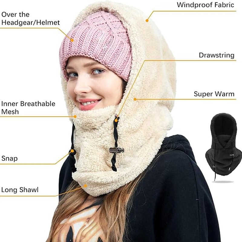 Winter Outdoor Sherp Hooded Sports Windproof Mask