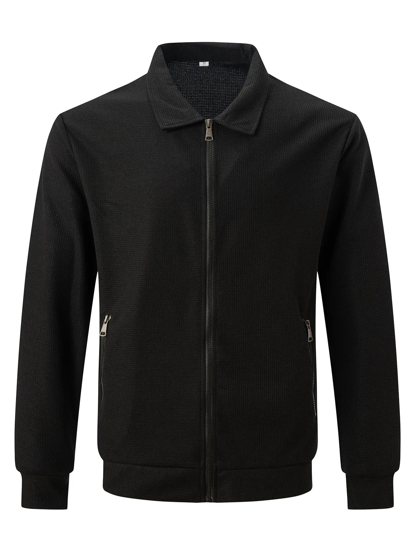 Men's Slim-Fit Waffle Zipper Pocket Cardigan Jacket Men's Slim-Fit Waffle Zipper Pocket Cardigan Jacket