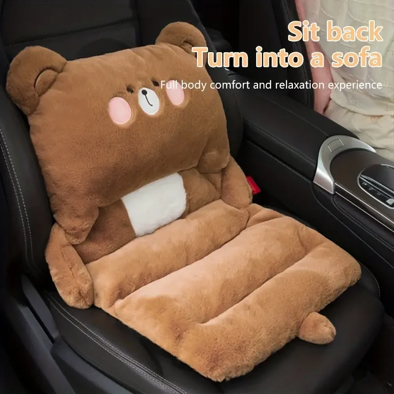 Car Seat Cushion Winter Plush Cartoon Single Seat Cushion Warm