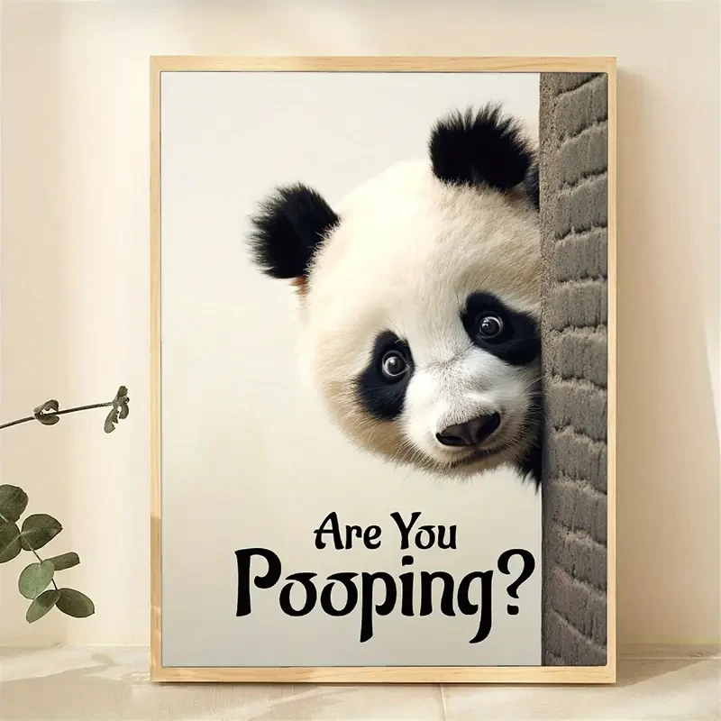 1pc Unframed High-Quality Funny Panda Canvas Wall Art Poster
