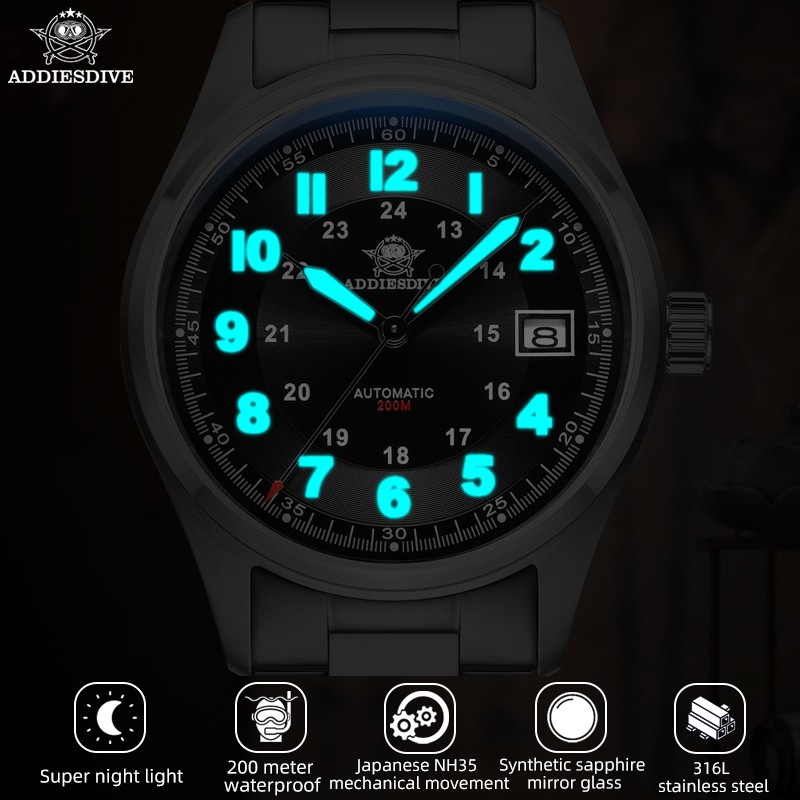 ADDIESDIVE Luxurious Mens Automatic Watch AD2048