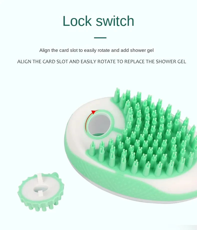 Dog Cat Bath Brush 2-in-1 Pet SPA Massage Comb Soft Silicone Pets Shower Hair Grooming Cmob Dog Cleaning Tool Pet Products