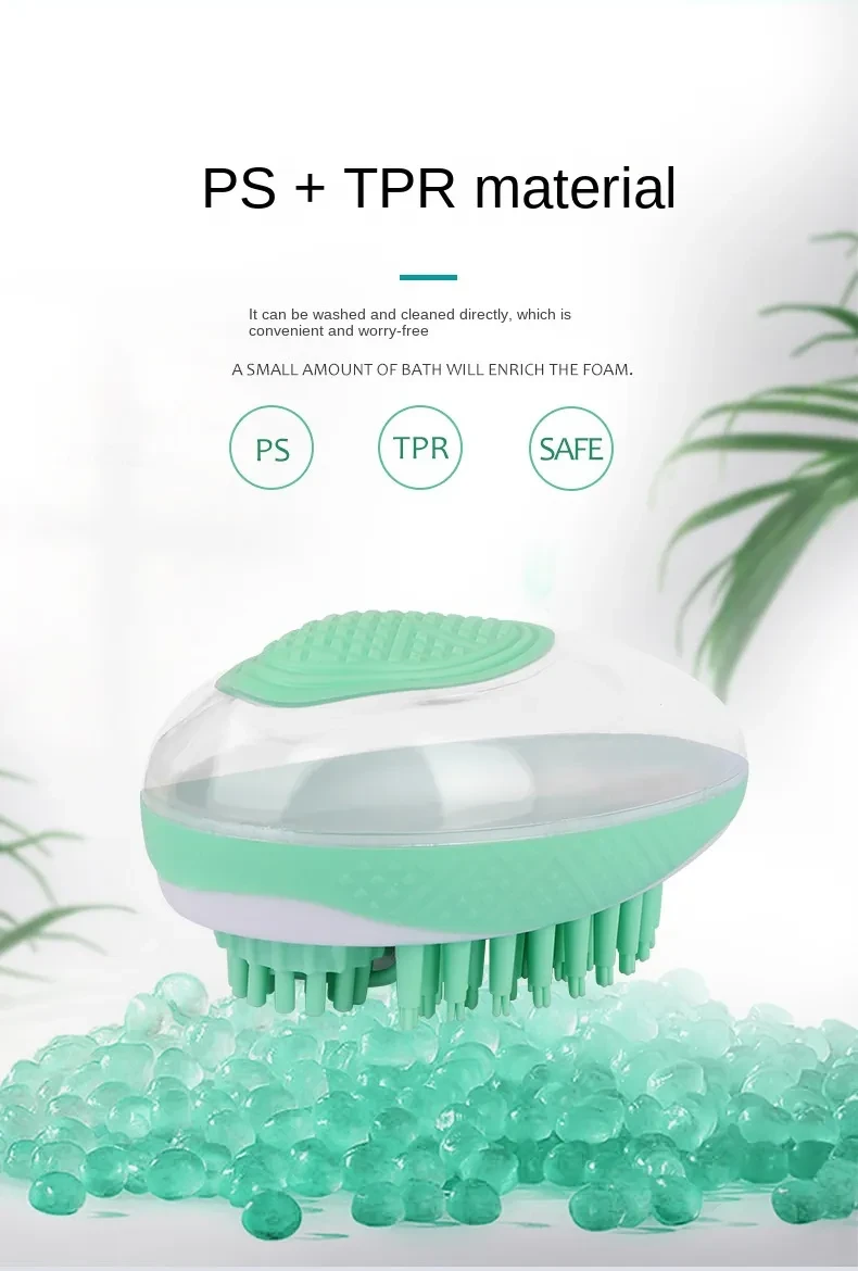Dog Cat Bath Brush 2-in-1 Pet SPA Massage Comb Soft Silicone Pets Shower Hair Grooming Cmob Dog Cleaning Tool Pet Products