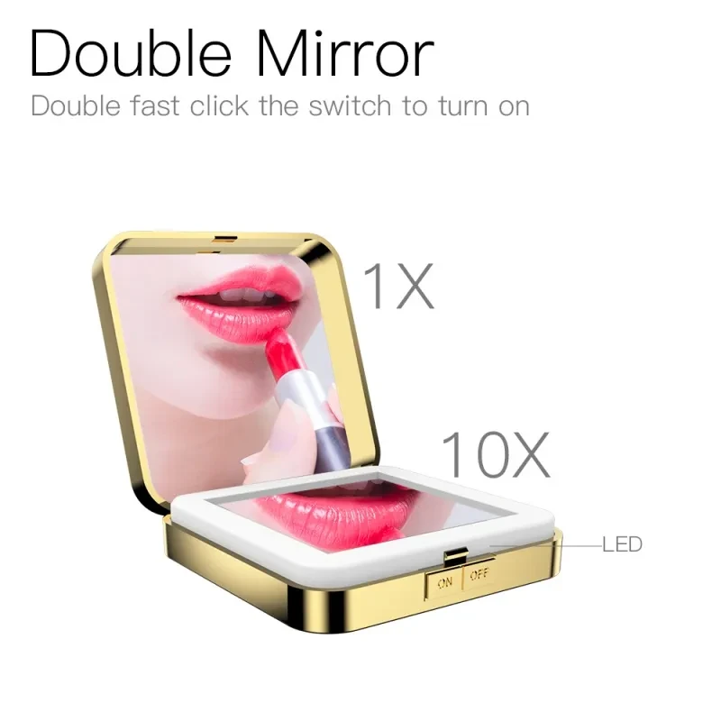 Portable Vanity Mirror with LED Lights for Flawless Application