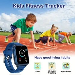 [1pc Kids Smartwatch with Music and Camera] Kids Smartwatch, Educational Gift with Music, Video, Camera, LED Light, 24 Brain Teaser Games, HD Touch Screen, Sports Modes, Multiple Colors, with USB Charging, 400mAh Rechargeable Battery, Alloy Body, Silicone