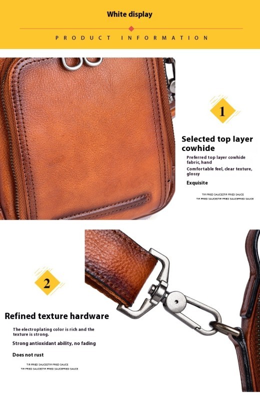Cowhide Retro Casual Men's Messenger Bag