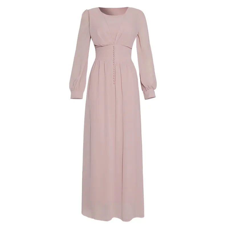 Muslim Long Sleeve Chiffon Dress Women's