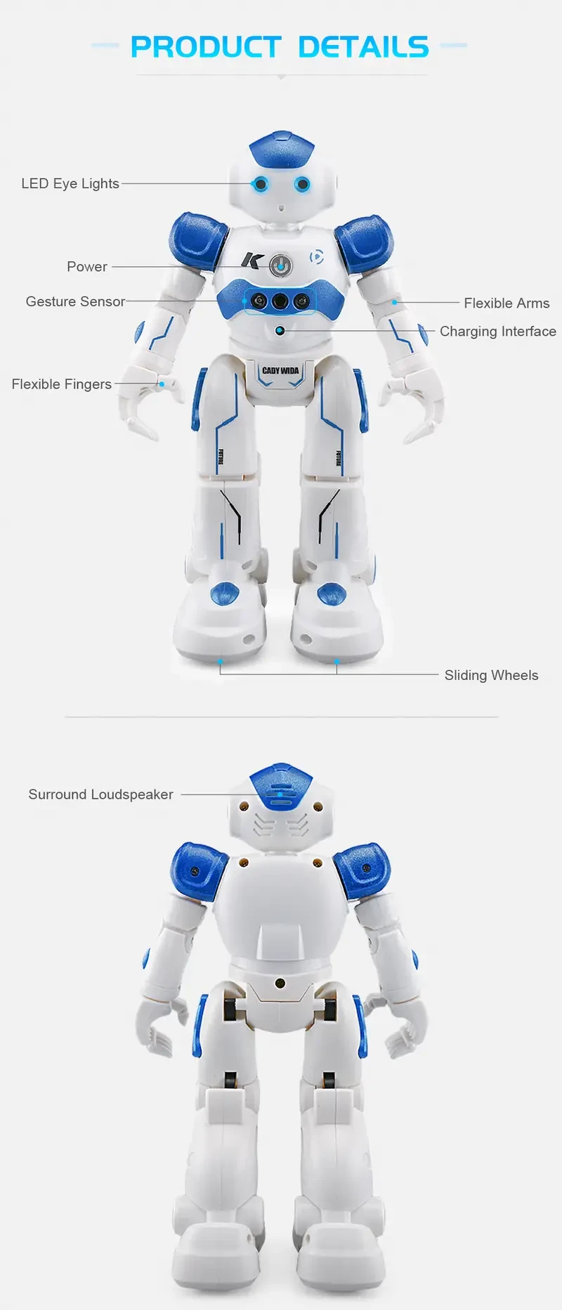 R2 Intelligent Robot Remote Control Dancing Toy for Boys and Girls, Halloween & Christmas Gift
