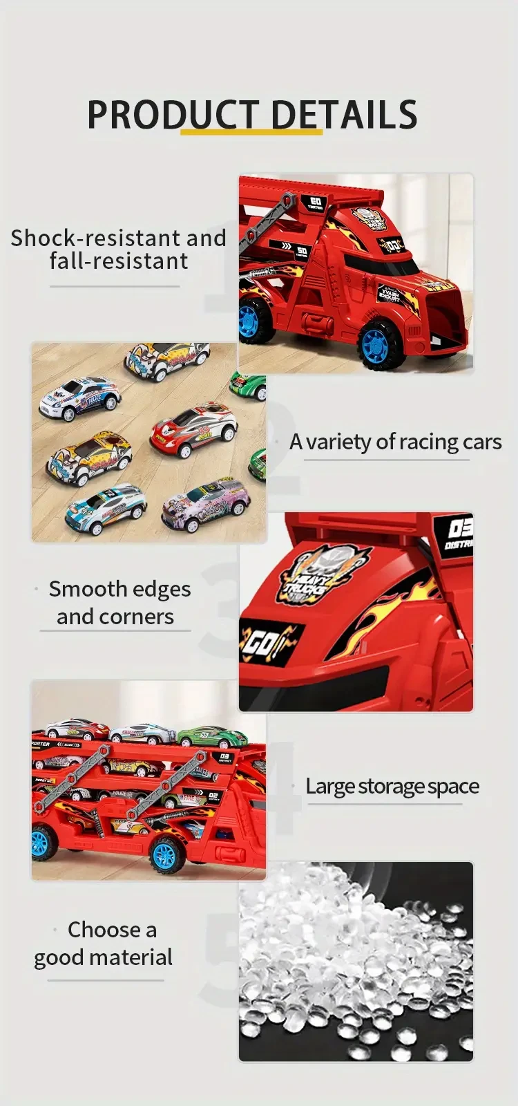 Children's Toy, Fire Truck Toy, Retractable, Foldable, Ejectable Car Toy, Send Eight Cars, Boy And Girl's Storage Car, Suitable For Gift Giving Christmas, Halloween, Thanksgiving Gift Halloween Gift