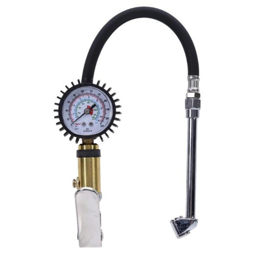 Grip tire inflation meter