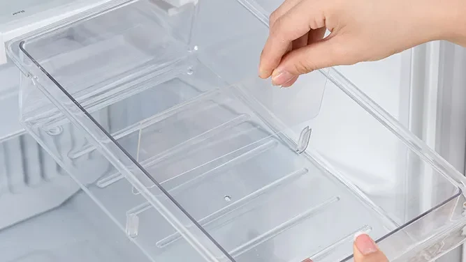 Refrigerator Organiser for Storage Kitchen-Storage Box Transparent Food Refrigerator Drawers Spacer Storage Basket