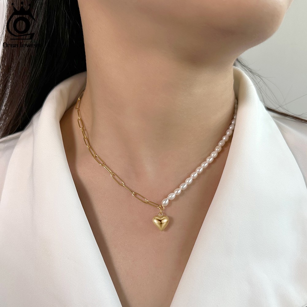 ORSA JEWELS 14K Gold Natural Pearl Necklace