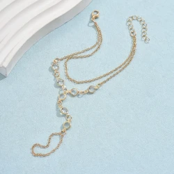 European And American Fashion Minimalist Bracelet Ring Crystal Luxury Mitten-type Bracelet Cross-border Hot Selling Jewelry