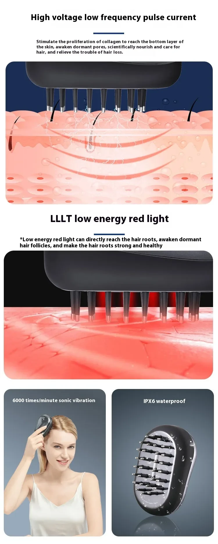 Hair Care Red Light Vibration Scalp Care Device