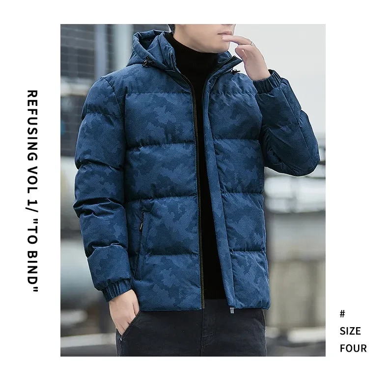 Men's Cotton-padded Jacket Winter Detachable Hat