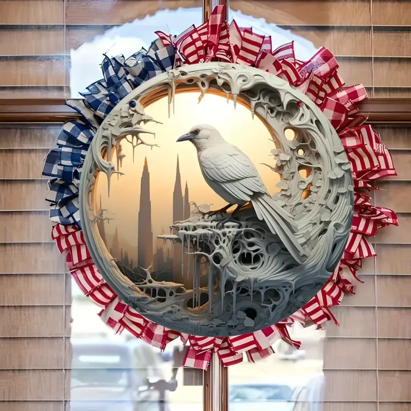 Elegant White Crow Suncatcher