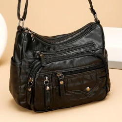 Large Capacity Nylon Shoulder Bag with Adjustable Strap