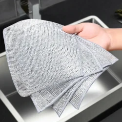 Non-Scratch Dishwashing Microfiber Steel Wire Scrubbing Pads - 30-Pack