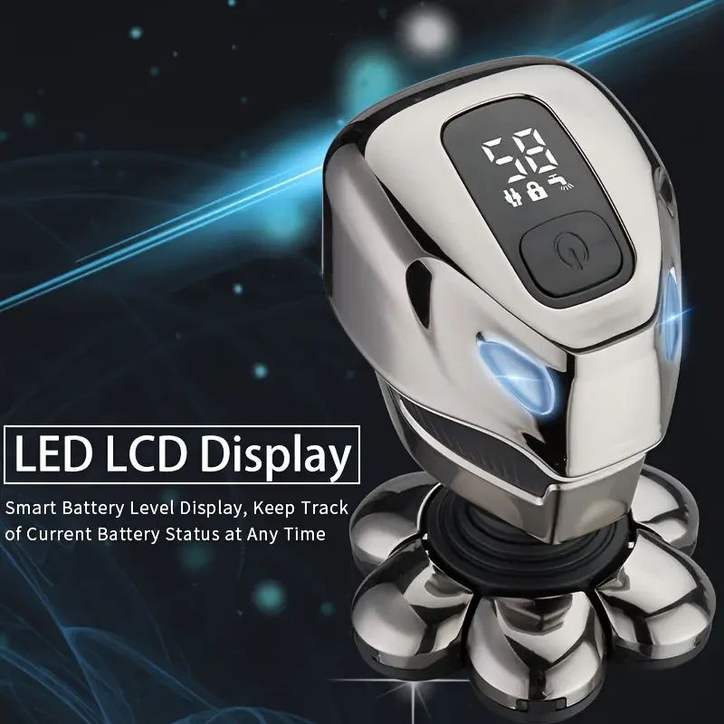 7D Head Shavers for Bald Men - Anti-Pinch Electric Razor with 5-in-1 Men's Grooming Kit