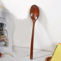Lacquered wood spoon