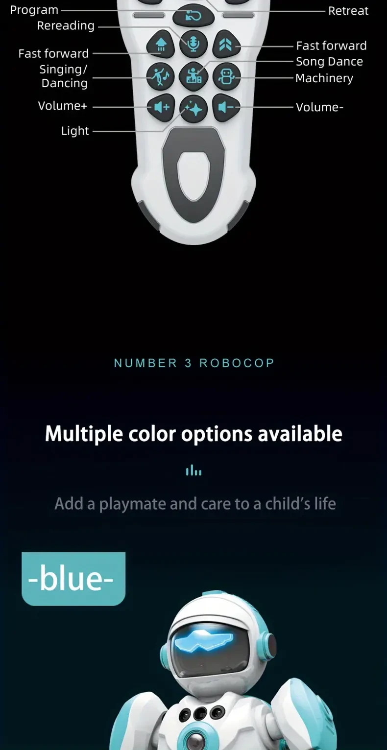 AI Intelligent Speech Robot Programming Gesture Remote Control Magic Sound Change Music Dance Early Education Machine Model Toy