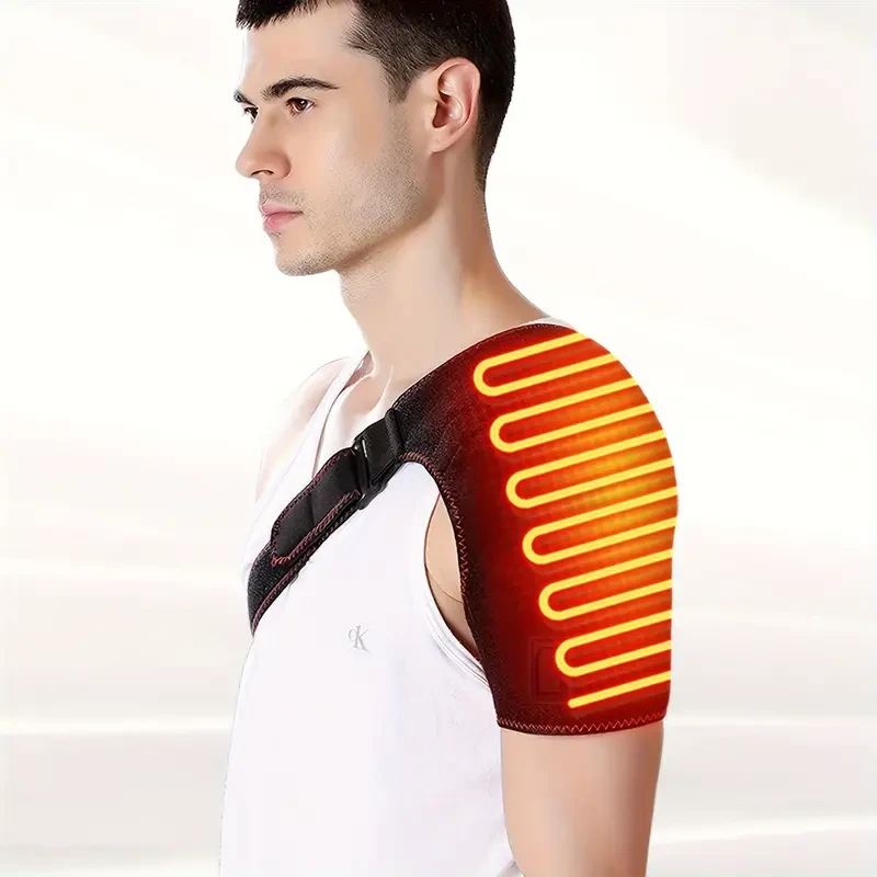 Heated Shoulder Wrap - Shoulder Heating Pad Massager with 3 Vibration and Heat Settings