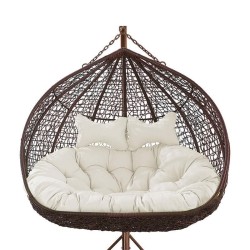 Cushion Pad Seat Set High Quality For Double Hanging Basket Chair - Beige