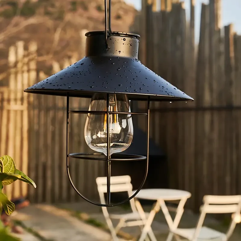 1pc Vintage Solar LED Hanging Lantern