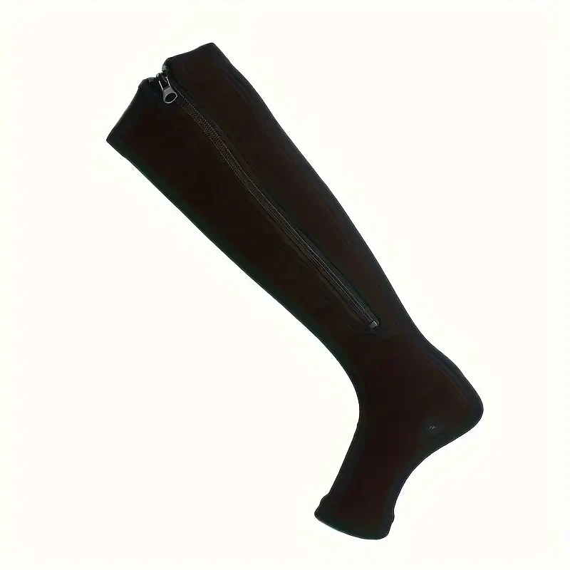 3 Pairs Compression Zipper Socks - Breathable, Sweat-Wicking Venous Pressure Socks with Exposed Toe for Outdoor Sports, Running, Cycling