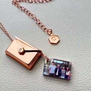 Custom Photo Envelope Locket Necklace