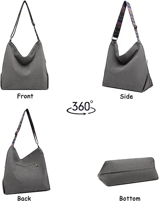 Women's Large Crossbody Fashion Corduroy Retro Hobo Fashion Shoulder Bag