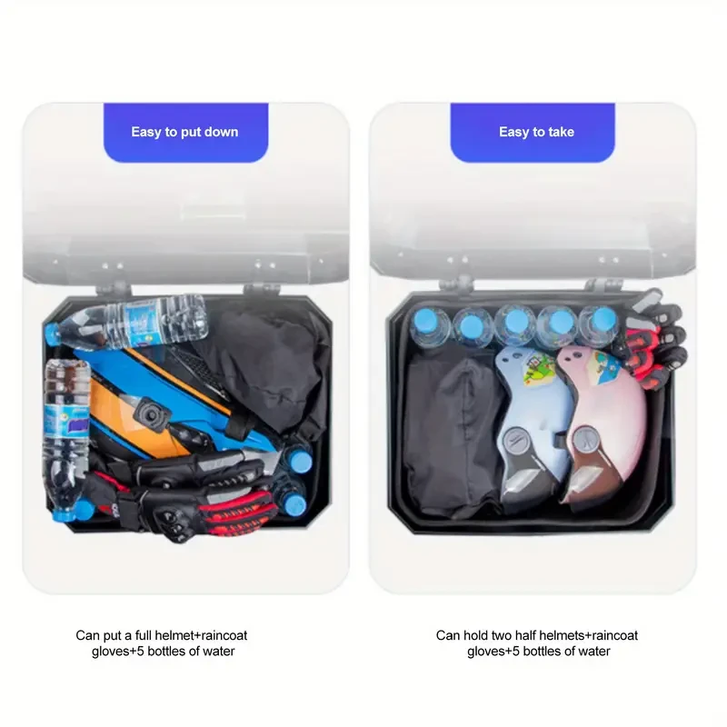 LIXADA 45L Motorcycle Rear Trunk Waterproof Helmet & Luggage Storage Box