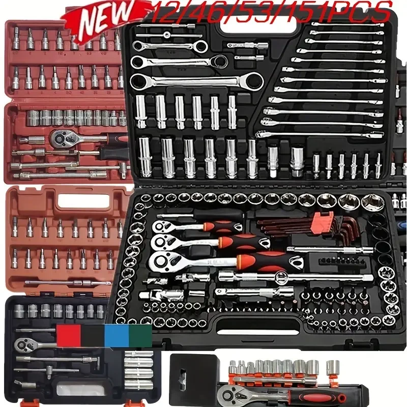 46-Piece High-Carbon Steel Socket Wrench Set